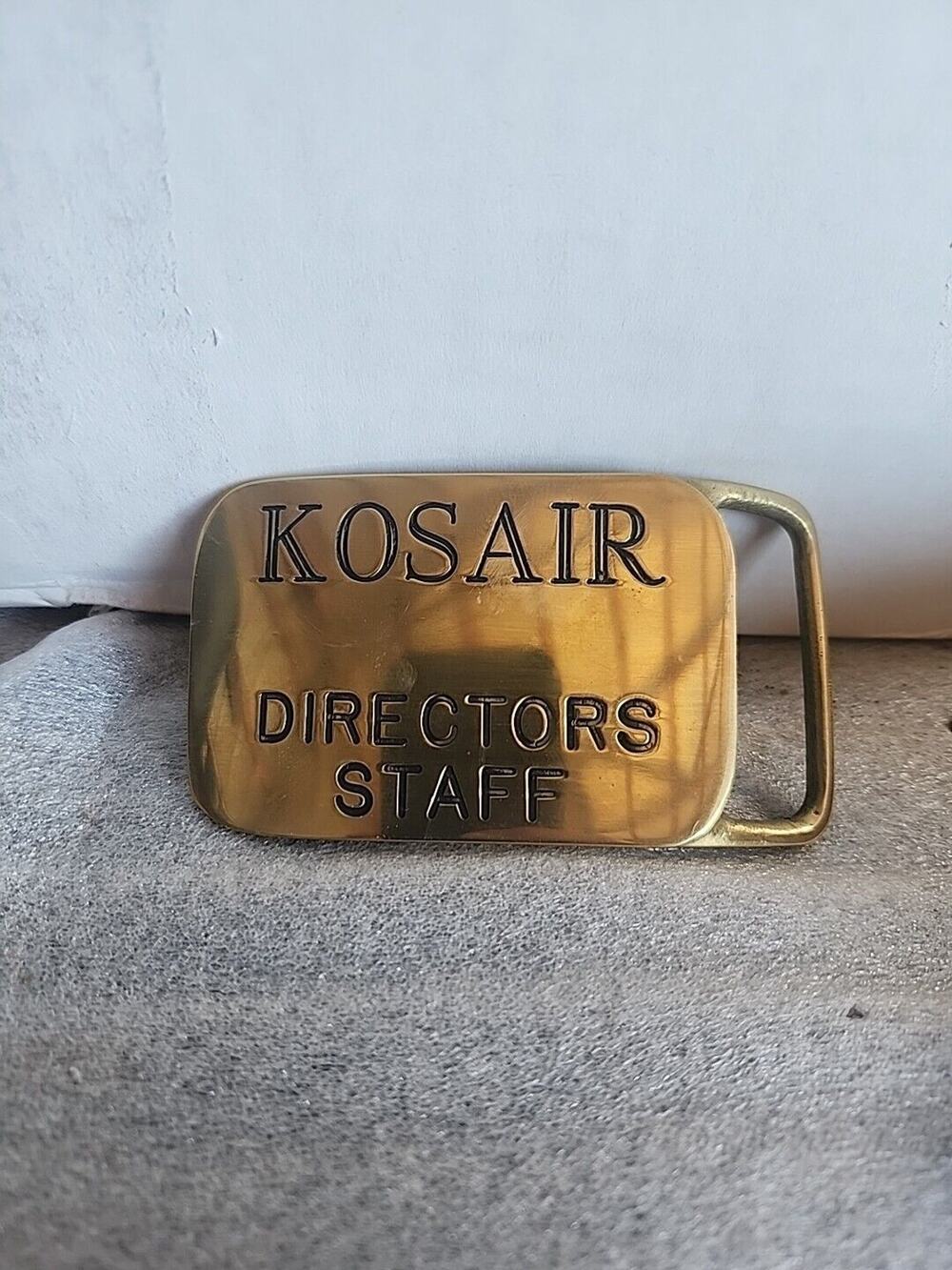 Vintage Kosair Director Staff Belt Buckle 1981 3x2 inch